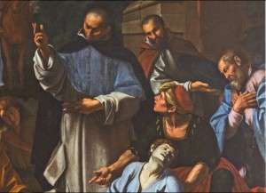 Fig. 15, Lucio Massari, Sant’Antelmo resuscita un uomo morso da una serpe, 1620-25, Ferrara, San Cristoforo della Certosa, particolare