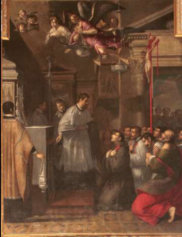 Fig. 21, Antonio Randa, Il beato Riniero alla tomba di San Giminiano, 1626-1627, Bologna, Oratorio di Santa Maria della Vita