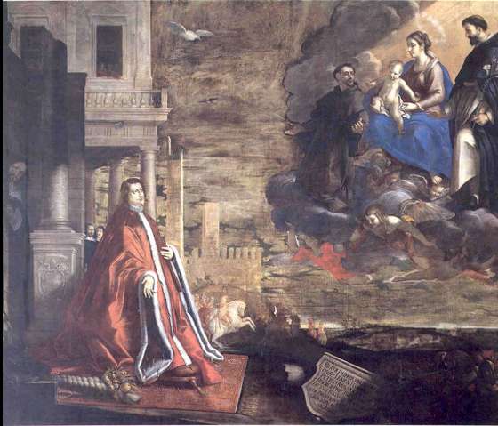 Fig. 28, Antonio Randa, Il podestà Pietro Morosini in adorazione della Vergine, 1644, Rovigo, Beata Vergine del Soccorso a Rovigo noto anche come Santuario della Rotonda