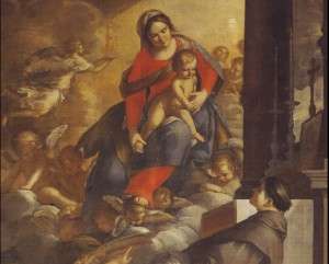 Fig. 31, Antonio Randa, Madonna del Suffragio e sant’Antonio, dopo il 1644, Comacchio, oratorio del Suffragio, particolare