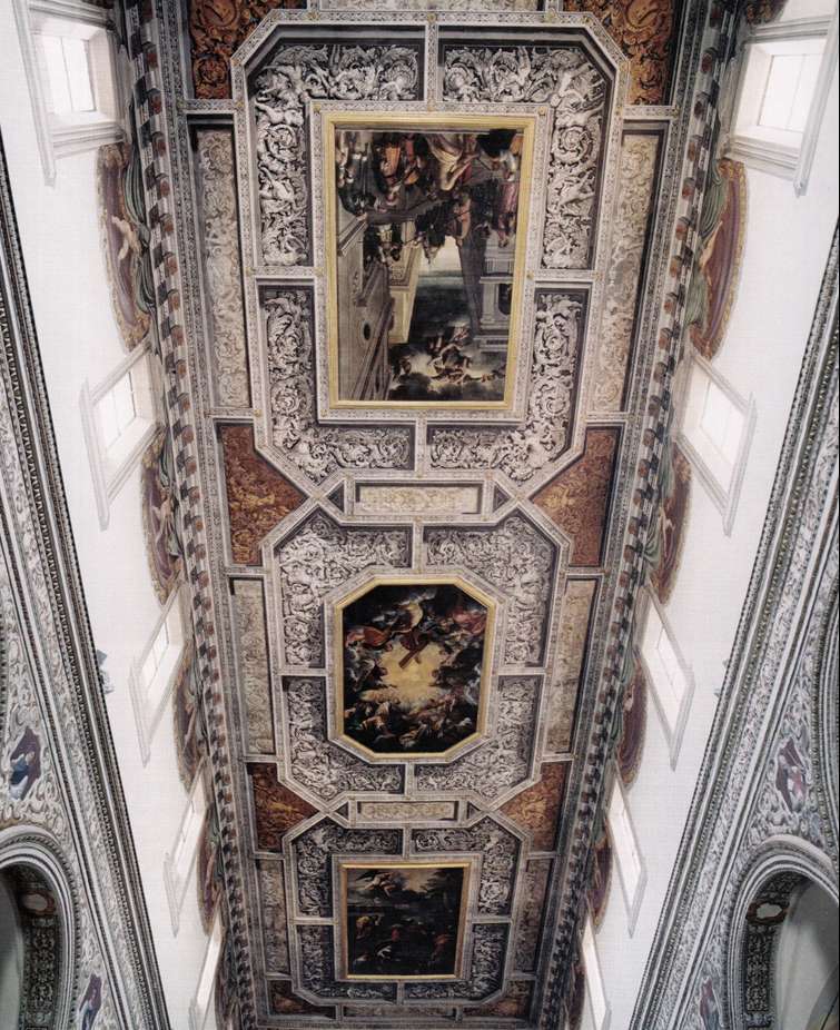 Fig. 2, Carlo Bononi, Storie della Vergine, 1617-20, Ferrara, Santa Maria in Vado, soffitto della navata