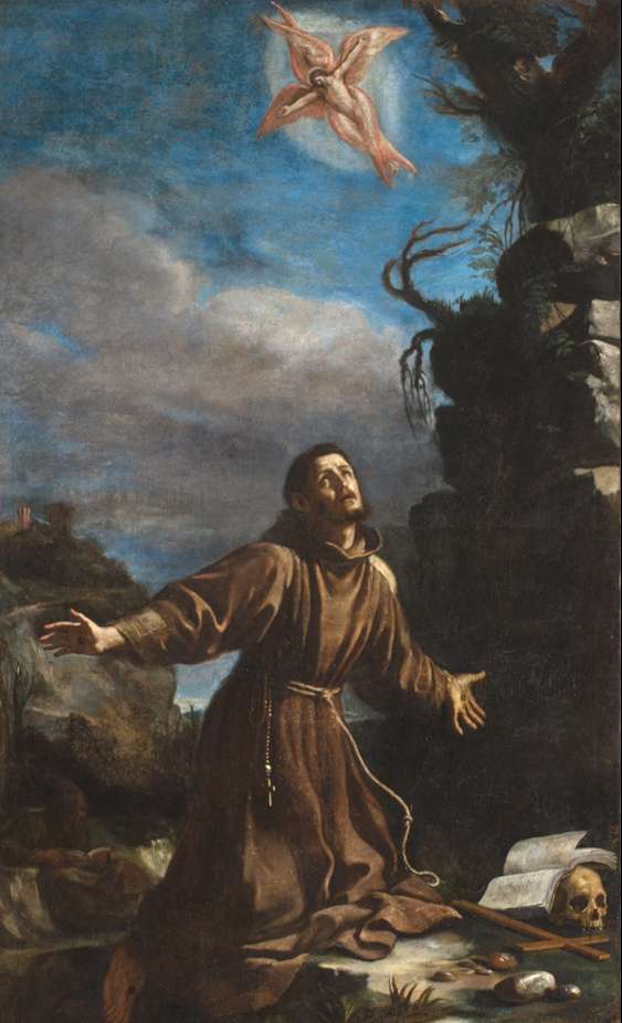 Fig. 12, Giovanni Francesco Barbieri detto Guercino, San Francesco riceve le stimmate, Ferrara, 1632, Ferrara, chiesa delle Sacre Stimmate