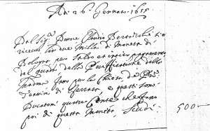Fig. 22, Annotazioni dal Libro dei conti, Bologna, Biblioteca Comunale dell’Archiginnasio, ms. B 331
