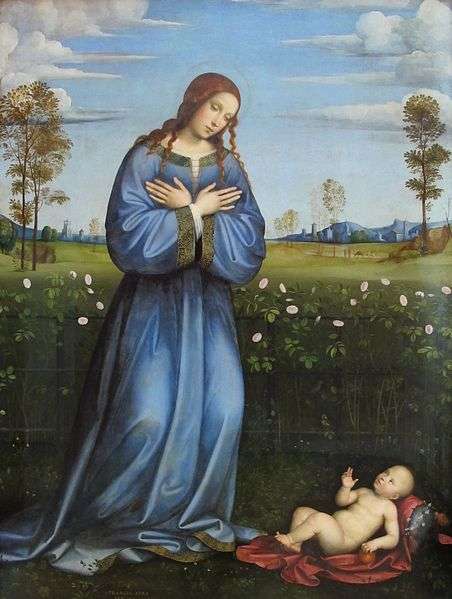 Fig. 15, Francesco Raibolini detto Francia, Madonna delle Rose, 1500, Monaco, Alte Pinakothek
