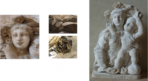 Prima e durante il restauro (a sinistra e al centro), dopo il restauro (a destra)