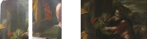Prima e durante il restauro (a sinistra e al centro), dopo il restauro (a destra)