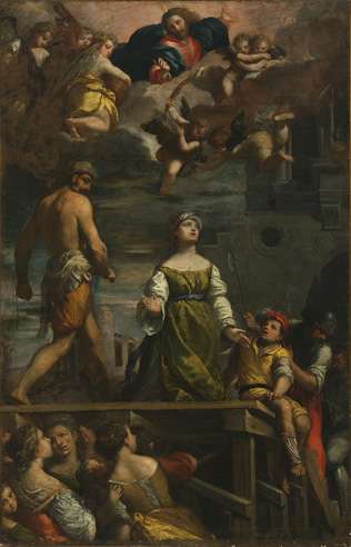 Fig. 4, Ippolti Scarsella, detto Scarsellino, Martirio di santa Margherita, 1611, Ferrara, Musei di Arte Antica, collezione Orfanotrofi