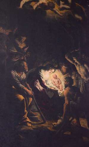 Fig. 4, Domenico Monio, Natività di Gesù, 1581, Ferrara, Santa Maria in Vado, part.
