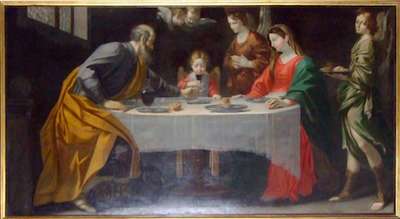 Fig. 1, Antonio Randa, Sacra Famiglia servita dagli angeli, 1614-22, Milano, quadreria dell’Arcivescovado, deposito della Pinacoteca di Brera, già convento dei Cappuccini, Concordia sulla Secchia (Mo)