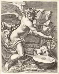 Fig. 3, Anonimo (da C. Bononi), Genio delle arti, XVII sec., Amsterdam, Rijskmuseum, inv. RP-P-H-H-900 (foto Museo)