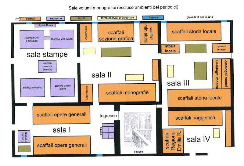 Fig. 4, Pianta della biblioteca di Palazzo Bonacossi