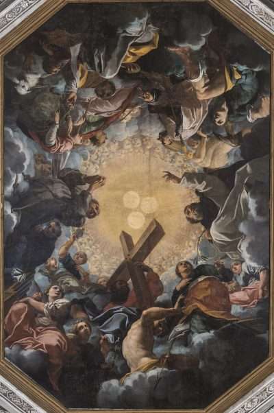Fig. 2, Carlo Bononi, La Santissima Trinità adorata dai beati, 1616-17, Ferrara, Santa Maria in Vado, navata.