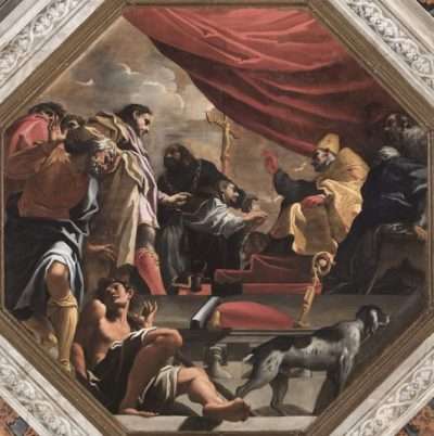 Fig. 5, Carlo Bononi, Assoluzione del prete incredulo, 1616-17, Ferrara, Santa Maria in Vado, transetto.