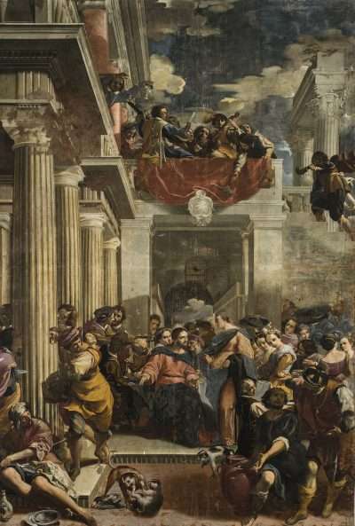 Fig. 10, Carlo Bononi, <em>Nozze di Cana</em>, 1623-24, Ferrara, Santa Maria in Vado, presbiterio.