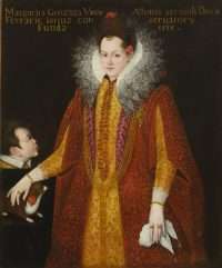 Fig. 2 - Copia da Franz Pourbus il giovane (1569 - 1622), Ritratto di Margherita Gonzaga, XVII secolo, olio su tela, cm 135 x 110, Ferrara, ASP, in deposito presso i Musei di Arte Antica, inv. DOC57