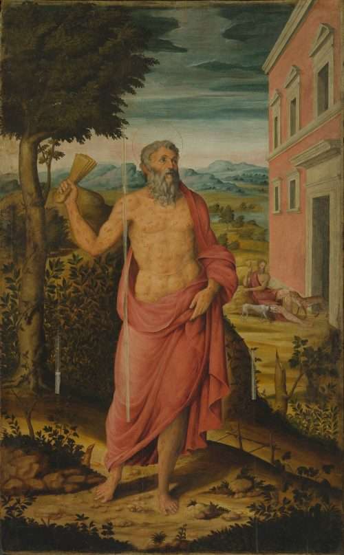 Fig. 4 - Niccolò Roselli (1526 - 1580), San Lazzaro, 1569-70, olio su tavola, cm 241 x 149,8, Ferrara, ASP, in deposito presso i Musei di Arte Antica, inv. DOC89