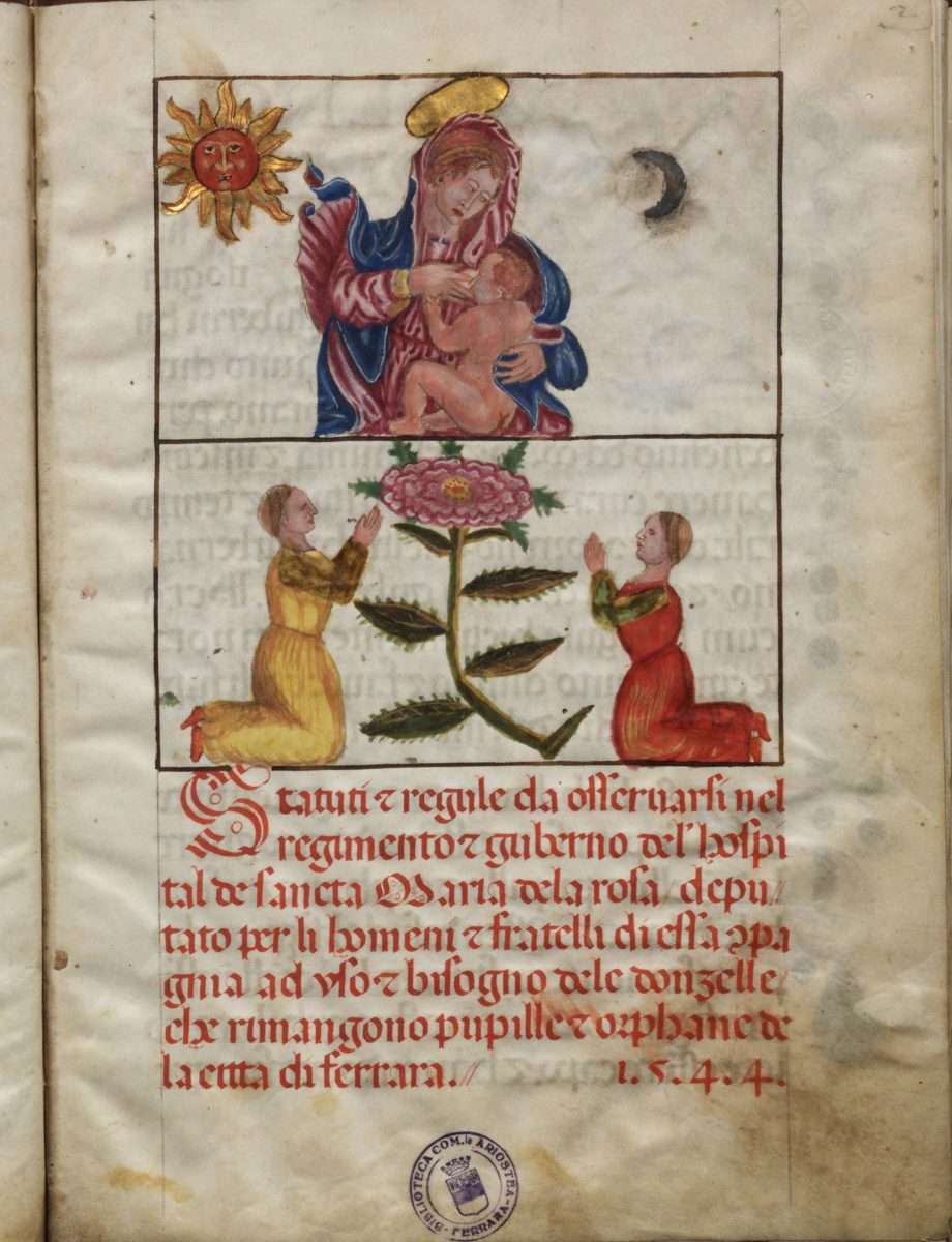 Fig. 1 - Statuti del Conservatorio di Santa Mari della Rosa, Ferrara, Biblioteca Comunale Ariostea, Cl. I 780