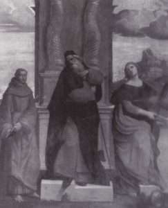 Fig. 11 – Ippolito Scarsella detto Scarsellino (copia da Garofalo), Sant’Antonio Abate fra i santi Antonio da Padova e Cecilia, 1523, Firenze, collezione privata