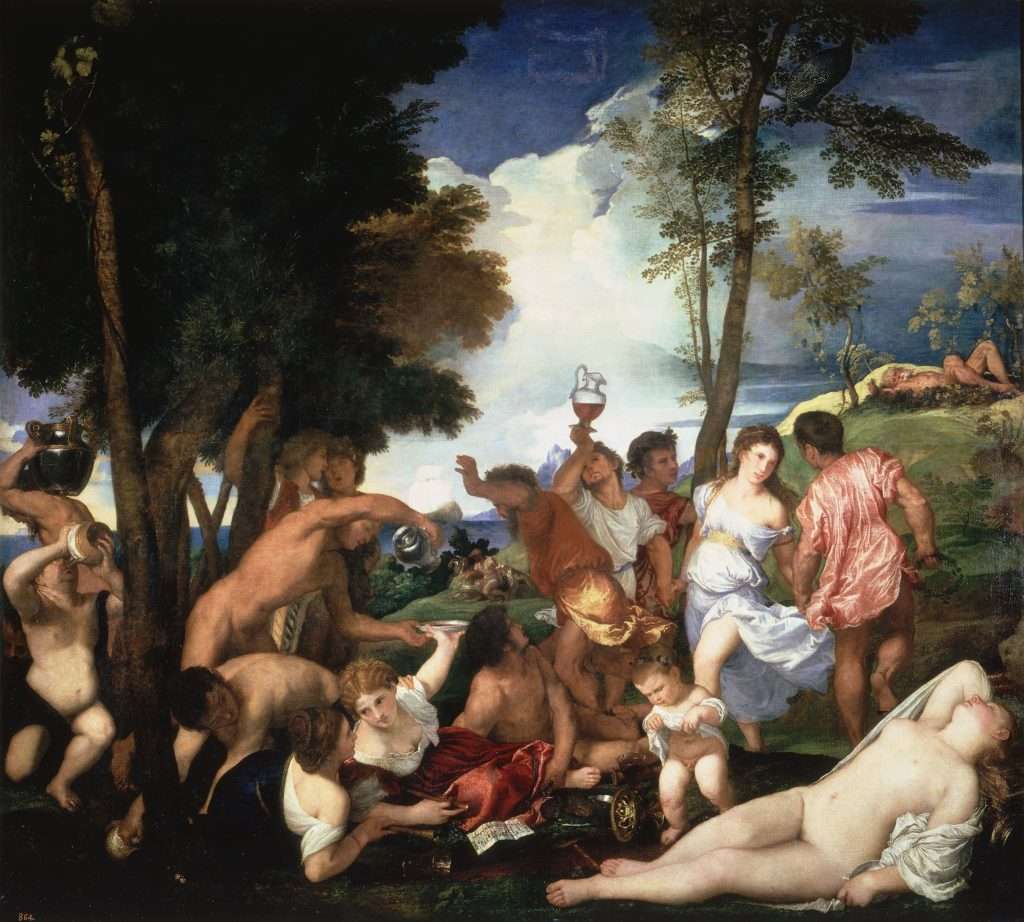 Fig. 12 - Tiziano, Baccanale degli Andri, 1523-26, Madrid, Museo del Prado