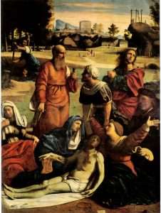 Fig. 8 - Giovanni Battista Benvenuti detto Ortolano, Deposizione, 1520 ca., Roma, Galleria Borghese