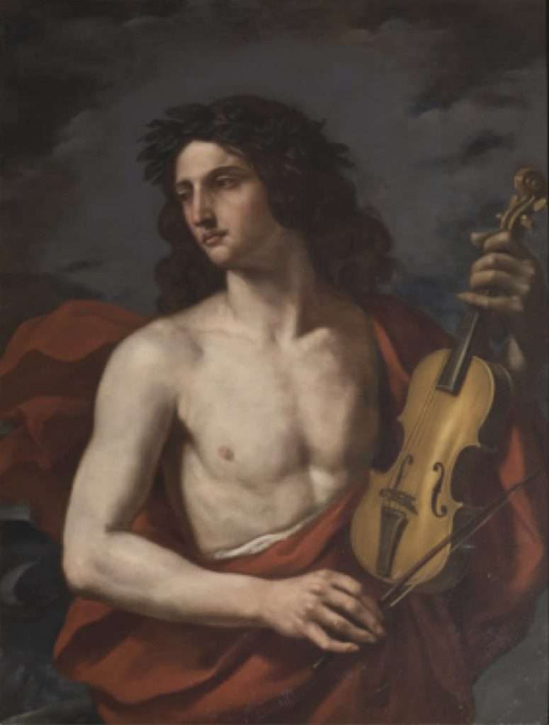 Fig. 5 - Cesare Gennari, Orfeo che suona la viola, 1675-1676 ca., Cento, Cassa di Risparmio/ref. Laboratorio Diagnostico per i Beni Culturali, Dipartimento di Beni Culturali, Università di Bologna-Campus di Ravenna