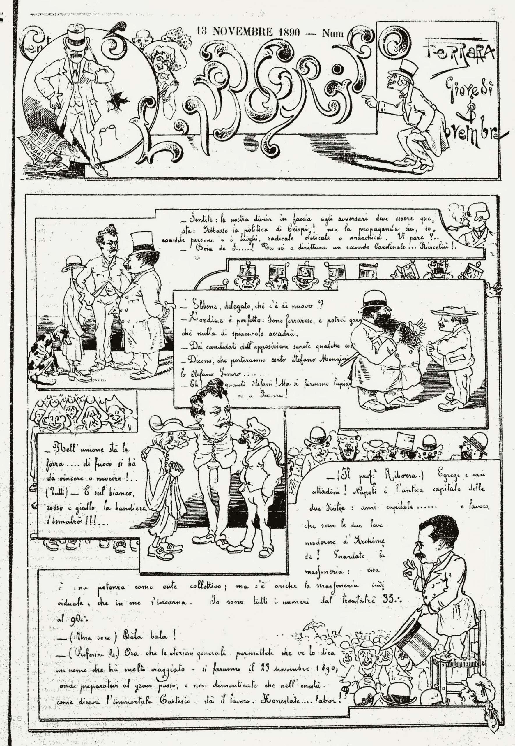 Fig. 7 – “L’Ippogrifo”, 13 novembre 1890, p. 1