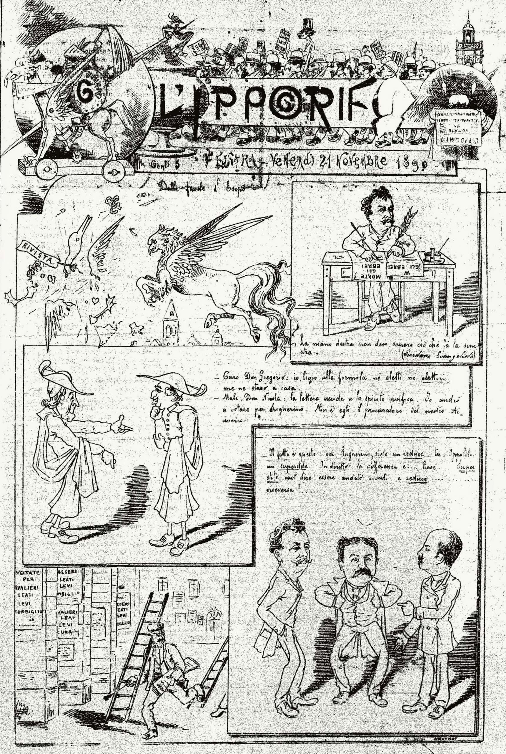 Figg. 8 - “L’Ippogrifo”, 21 novembre 1890, p. 1