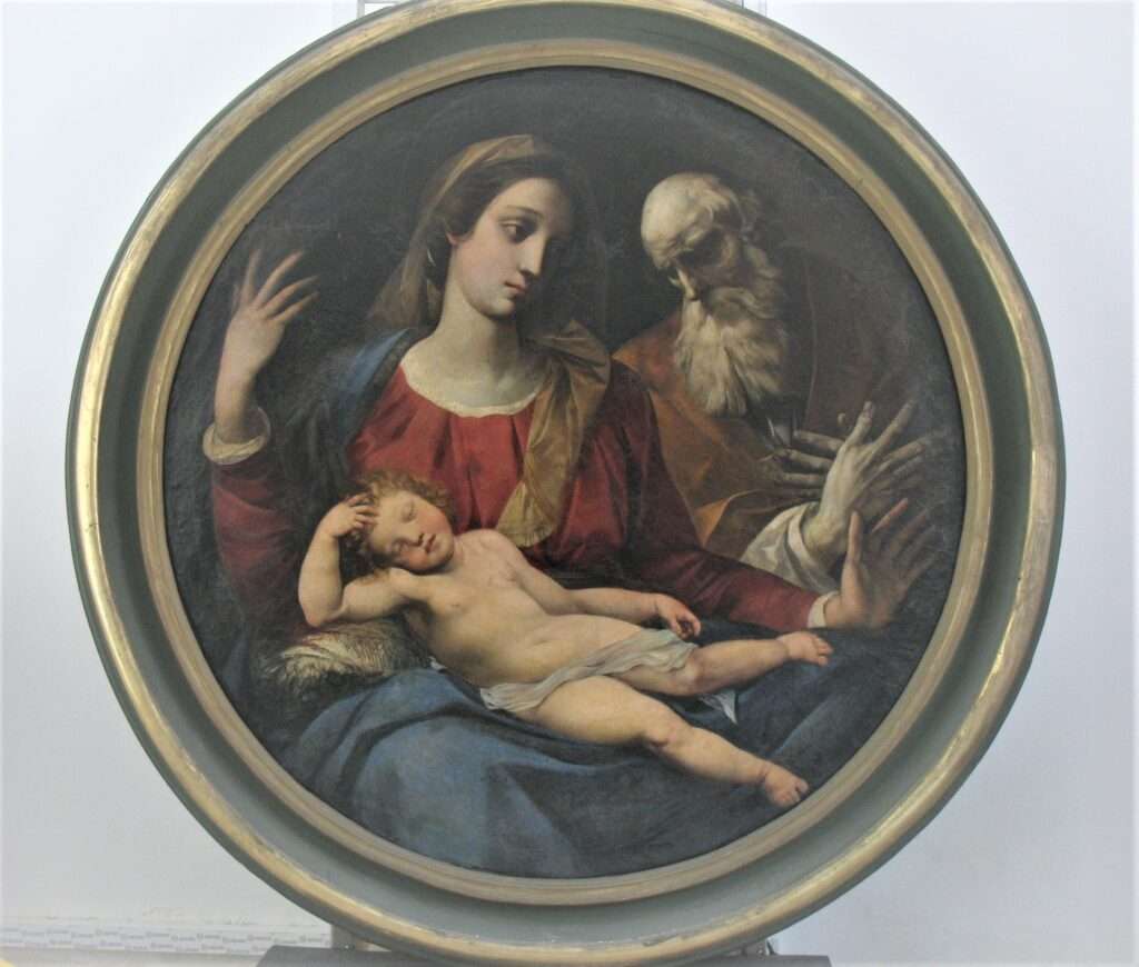 Dipinto e cornice prima del restauro