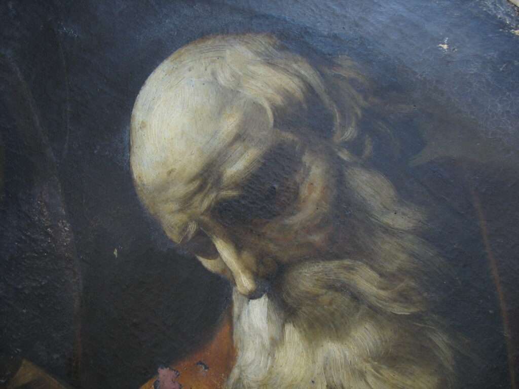 Ridipintura sul viso di San Giuseppe